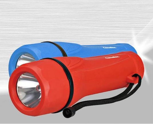 Camelion rubber zaklamp inclusief 2x d r20 batterijen - blauw