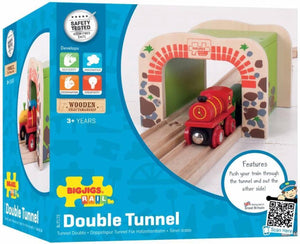 Bigjigs houten rails - dubbelspoor tunnel