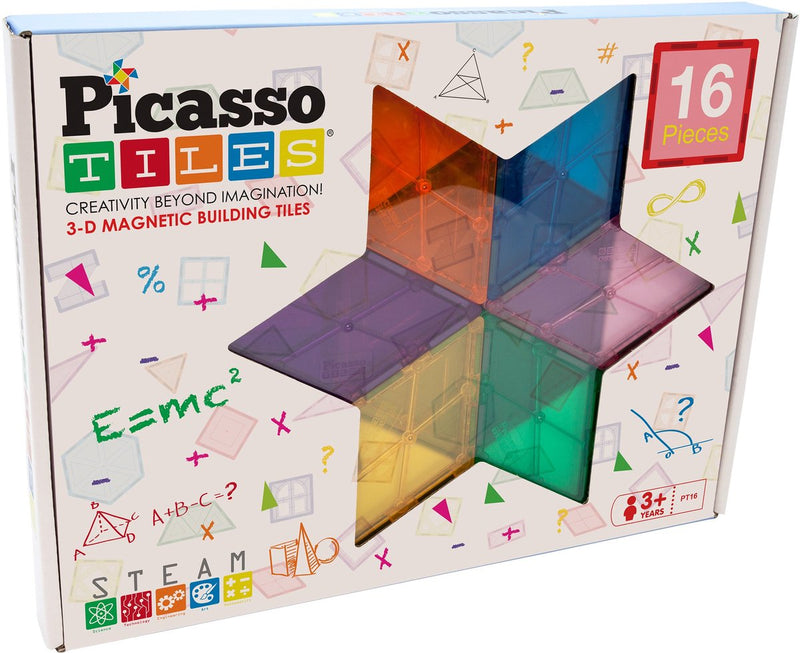 Afbeelding laden in galerijviewer, Picasso tiles tactic - constructiespeelgoed - magnetic tiles - magnetische tegels - geometry set - stem speelgoed - creatief bouwspeelgoed - 16-delig - vanaf 3 jaar
