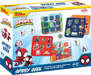 Shuffle spidey amazing friends - spidey seek, bordspel, matchen, 3 jaar, familiespel