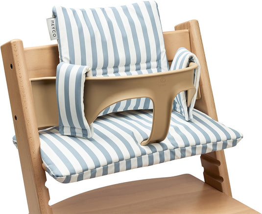 Meyco baby fat stripe stoelverkleiner meegroei - jeans blue