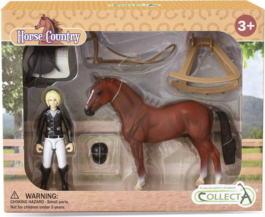 Collecta figurine set - toernooi ruiter en accessoires - paarden - handgeschilderd - miniatuur