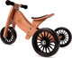 Kinderfeets 2-in-1 houten loopfiets driewieler tiny tot plus - bamboe