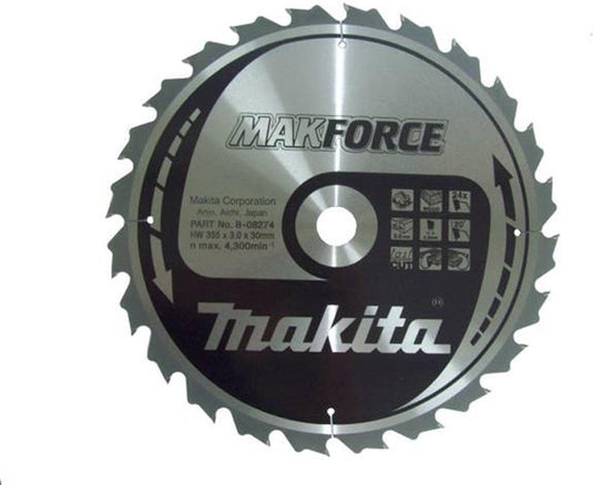 Makita cirkelzaagblad voor hout | makforce | ø 355mm asgat 30mm 24t - b-08274