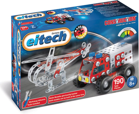 Eitech constructieset brandweerauto staal zilver rood 192-delig