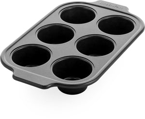Greenpan bistro muffinvorm - 6 muffins - pfas-vrije antikleeflaag - keramische bakvorm - ovenbestendig tot 230°c - zwart