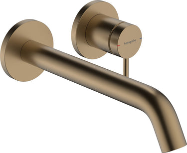 Hansgrohe tecturis s - inbouw wastafelkraan - voor wandmontage - ééngreeps bediening - 22,5 cm uitloop - brushed bronze