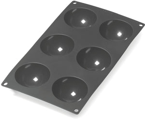 Lékué bakvorm - 6 halve bollen - siliconen - black