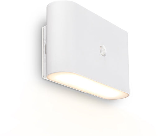 Briloner chet – led wandlamp oplaadbaar – zonder stroom boren – met bewegingssensor – warm wit licht – met kleefpad – wit – 16 x 9,5 x 6,5 cm