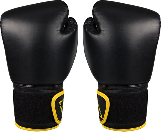 Avento bokshandschoenen pu - 6 oz - zwart geel