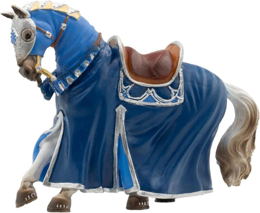 Bullyland 80769 – speelfiguur toernooi paard blauw – ca. 10–12 cm – levensecht en detailrijk vormgegeven – ideaal als fantasiefiguur, decoratie of klein cadeautje voor kinderen vanaf 3 jaar