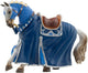 Bullyland 80769 – speelfiguur toernooi paard blauw – ca. 10–12 cm – levensecht en detailrijk vormgegeven – ideaal als fantasiefiguur, decoratie of klein cadeautje voor kinderen vanaf 3 jaar