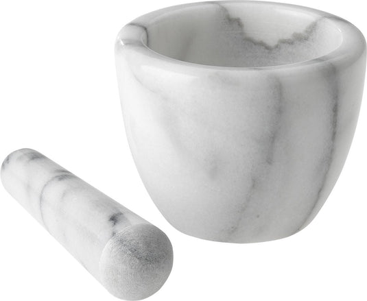 Westmark vijzel met stamper van marmer, hoog, binnendiameter: ca. 7,5 cm, gourmet, wit grijs, 69592260