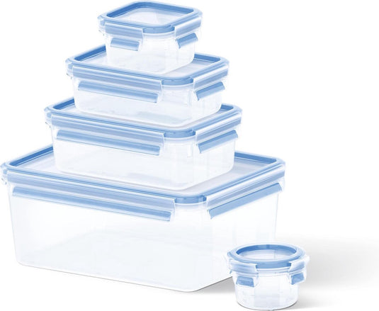 Tefal masterseal fresh k3029012 vershouddoos - set van 5 - 100% lekvrij - vershoudbakjes - geschikt voor diepvries