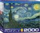 Eurographics - de sterrennacht - vincent van gogh - 2000 stukjes 97×68cm (b×h) - fine art legpuzzel