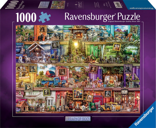 Ravensburger legpuzzel the library of dogs, 1000st.