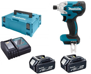 Makita dtd156rtj slagschroevendraaier 18v | inclusief 2x5.0ah accu's, snellader, mbox