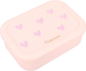 Kidzroom magical meadows lunchbox - 1.2 l - 6 x 17 x 12 cm - roze - hartjes