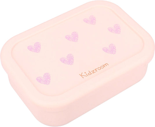 Kidzroom magical meadows lunchbox - 1.2 l - 6 x 17 x 12 cm - roze - hartjes