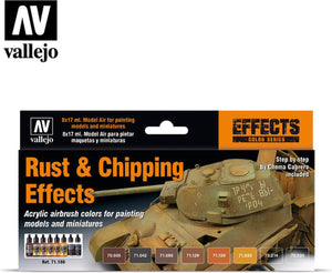 Vallejo val71186 - model air set rust chipping effects - 8 x 17 ml