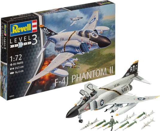 Revell modelbouwpakket vliegtuigen - 03941 f-4j phantom ii plastic - 1:72 - modelbouw