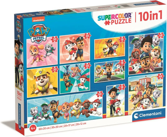 Clementoni - puzzel - 10 puzzels in 1 doos - paw patrol - van 18 tot 60 stukjes - puzzel voor kinderen - vanaf 4 jaar
