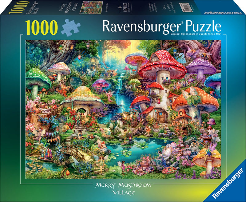 Afbeelding laden in galerijviewer, Ravensburger legpuzzel merry mushroom village, 1000st.
