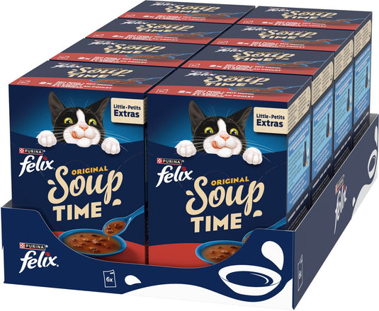 Felix soup vlees selectie - kattenvoer natvoer - rund kip lam - 48 x 48 g