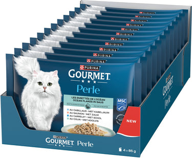 Gourmet perle msc ocean flakes - vis vlees - 12 x 4 x 85g