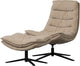 Woood kube draaifauteuil met hocker - chenille stof - naturel