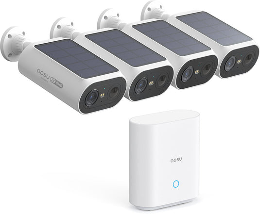 Aosu solarcam p1 se - 4 beveiligingscamera’s met 2k resolutie - zonne-energie - 2-weg audio - ai