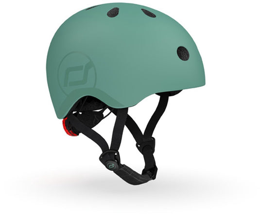 Scoot ride helmet – kinderhelm – s 51-55 cm – led achterlicht – magnetische sluiting – verstelbaar – forest