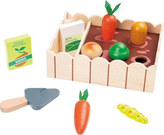 Lelin toys lelin® houten groentetuin speelset – houten speelgoed voor tuinieren en rollenspel – educatief speelgoed – vanaf 2 jaar
