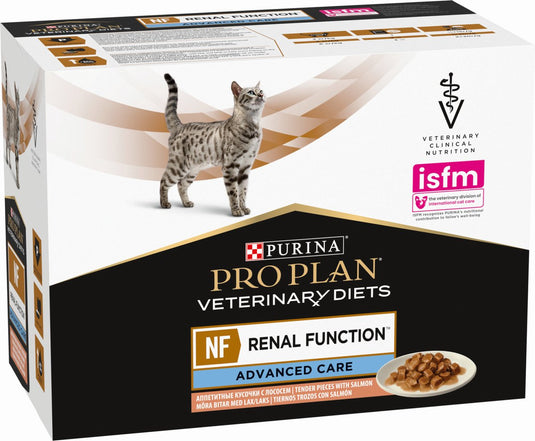 Pro plan veterinary diets feline nf renal function 10x85 g - kattenvoer - zalm