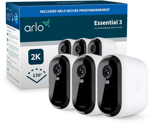 Arlo essential3 xl 2k beveiligingscamera - 3 ip-camera's