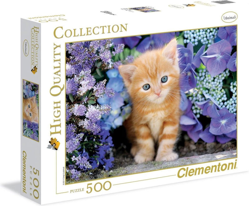 Afbeelding laden in galerijviewer, Clementoni puzzel kat met bloemen, 500st.
