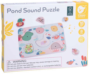 Classic world houten noppenpuzzel poel met geluid