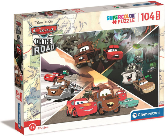 Clementoni legpuzzel super color maxi disney cars, 104st.