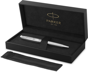 Parker sonnet ciselé special edition balpen, dop, huls en detail met palladium afwerking, medium, zwarte inkt