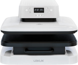 Loklik auto heat press - wit - machine voor het personaliseren van tshirts, sweater, dekens, handdoeken, draagtassen, zakken en ander textiel - hittepers voor sublimatie met vinyl - automatiseren