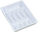 Kesper uitschuifbare bestekbak van plastic | 6 vaks -> uitschuifbaar naar 8 vaks | bestek opbergen in la | verstelbare bestekbak | 29-50 x 38 x 6,3 cm. | kleur: wit