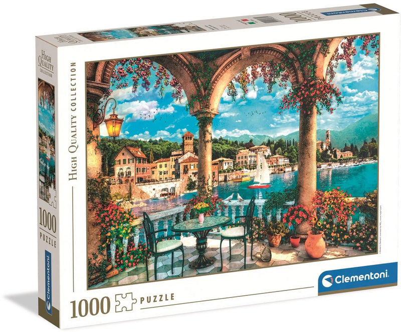 Afbeelding laden in galerijviewer, Clementoni legpuzzel kunstwerken uitzicht op het comomeer, 1000st.
