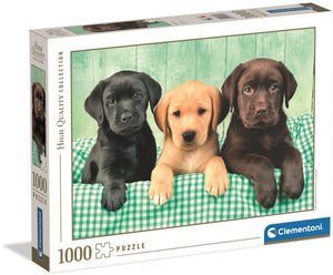 Clementoni - puzzel - 1000 stukjes - drie labradors - puzzel voor volwassenen - high quality collection