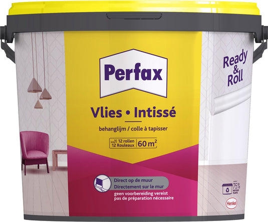 Perfax ready roll behanglijm vlies 9 kg | vliesbehang behangplaksel | behanglijm transparant | alle ondergronden behanglijm