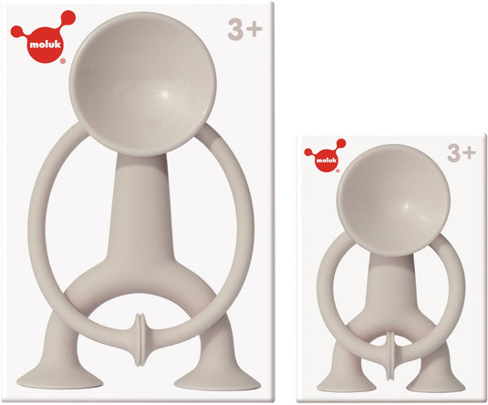 Moluk oogi actiefiguur junior - beige - h7,5cm - met zuignappen voor elk glad oppervlak - 3 jaar
