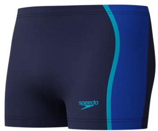 Speedo solid splice aquashort heren - strakke zwemshort heren - chloorbestendige zwemboxer heren - sportzwembroek heren met trekkoord - marine blauw - s