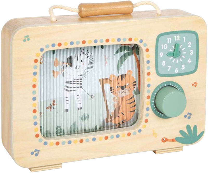 Afbeelding laden in galerijviewer, Small foot - houten televisie muziekdoos safari fsc
