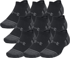 Under armour ua performance tech 3pk ns-blk unisex sportsokken - zwart - jet grijs