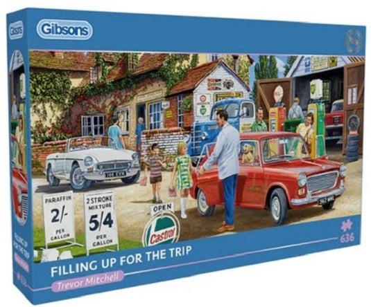 Gibsons - filling up for the trip (door trevor mitchell) - 636 stukjes 69×32cm (b×h) - panorama legpuzzel