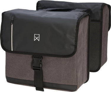 Willex - dubbele canvas bisonyl tas - 46 liter - universele bevestiging - zwart grijs